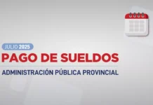 Cronograma de pagos para la Administración Pública correspondiente a julio 2025