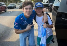 El gesto de Colapinto con un nene argentino que paró en plena avenida de Miami para saludarlo